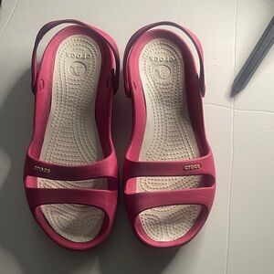 CROCS Women’s Pink Open-Toe Slingback Sandals